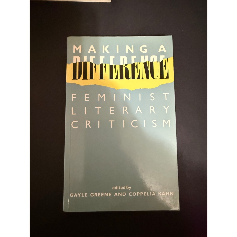 Making a Difference Feminist Literary Criticism Greene Kahn Routledge 1990 PB